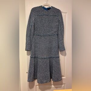 Elegant Blue Tweed Dress